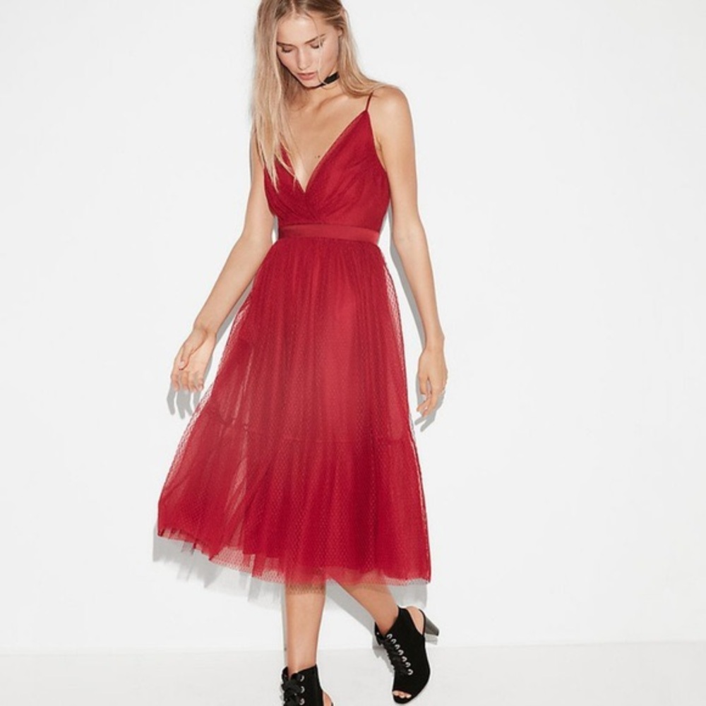 Point D’esprit fit and flare midi dress